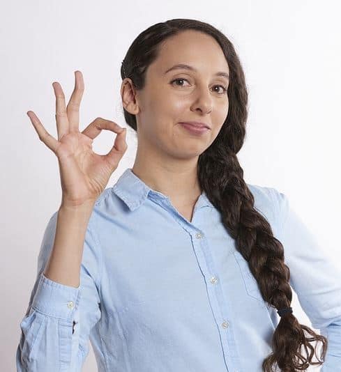 girl ok gesture